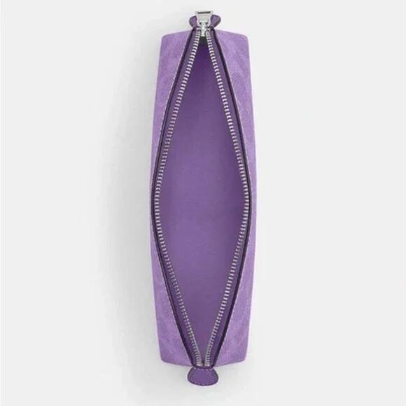 ❤️ Coach Pencil Case In Signature Canvas Color: Silver/Iris - Picture 2 of 7